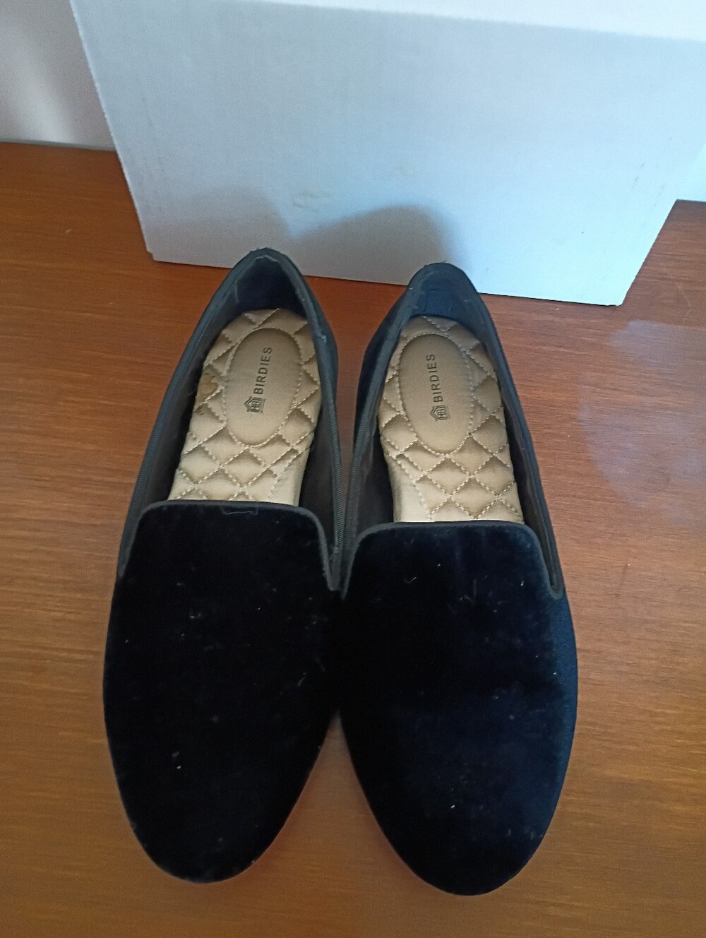 Birdies Black Velvet Women's Slip-On Loafers